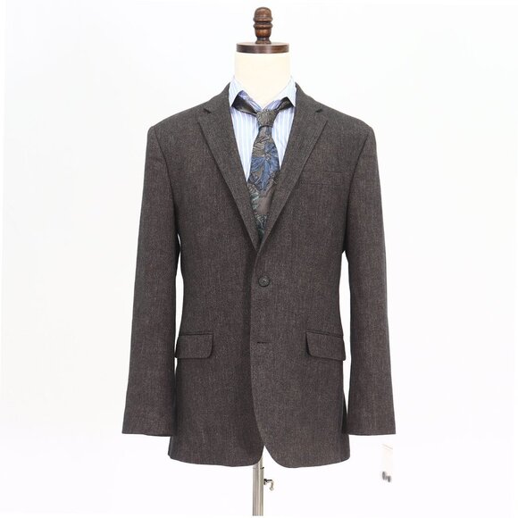 Kenneth Cole Other - Kenneth Cole 42L Brown Solid 2-Button Sport Coat Blazer Jacket O156